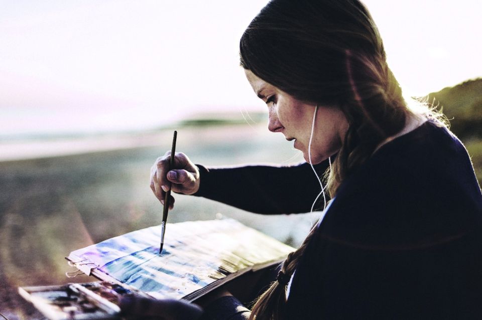 Woman with paint